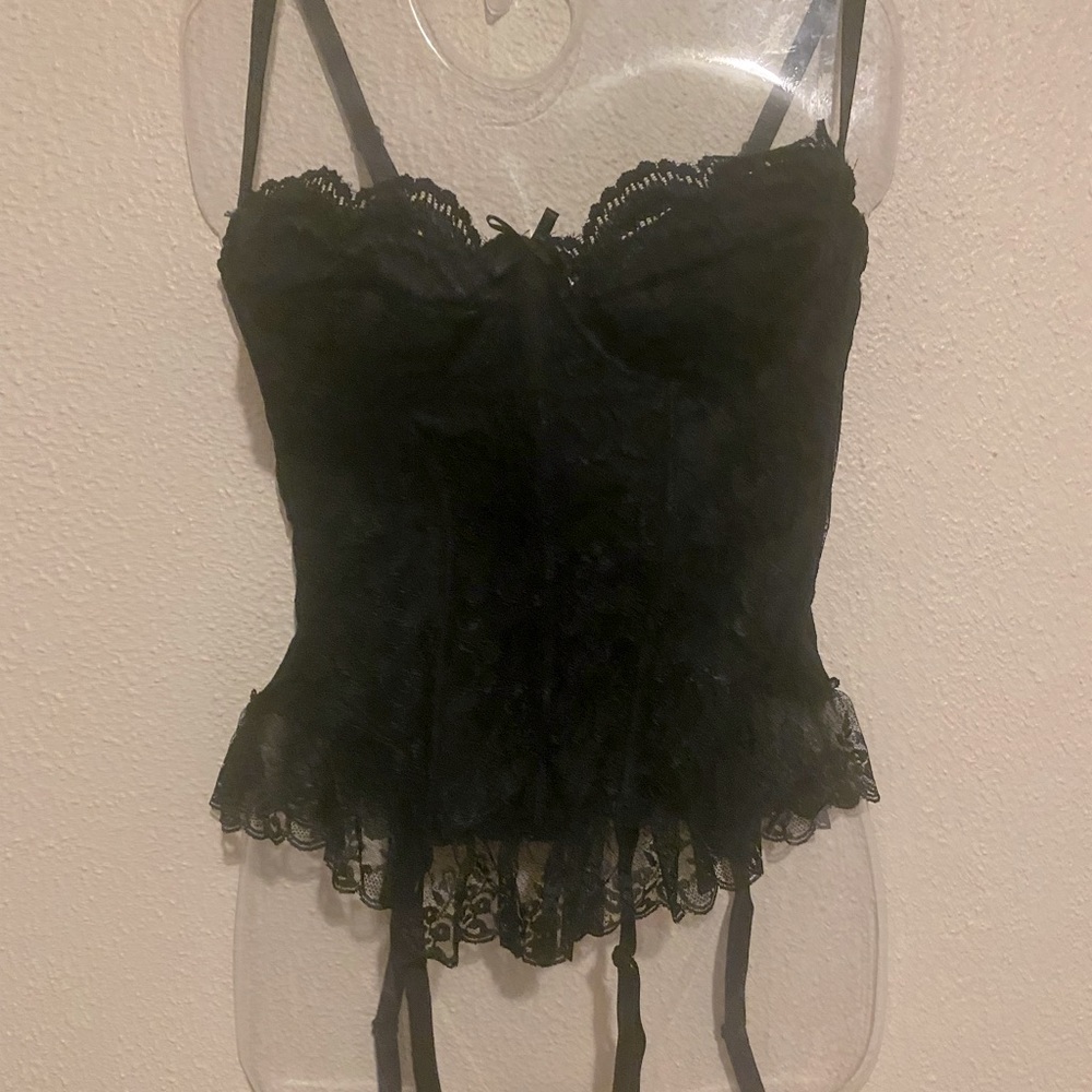Delicates Intimates Corset Bustier w/Garters 38 B